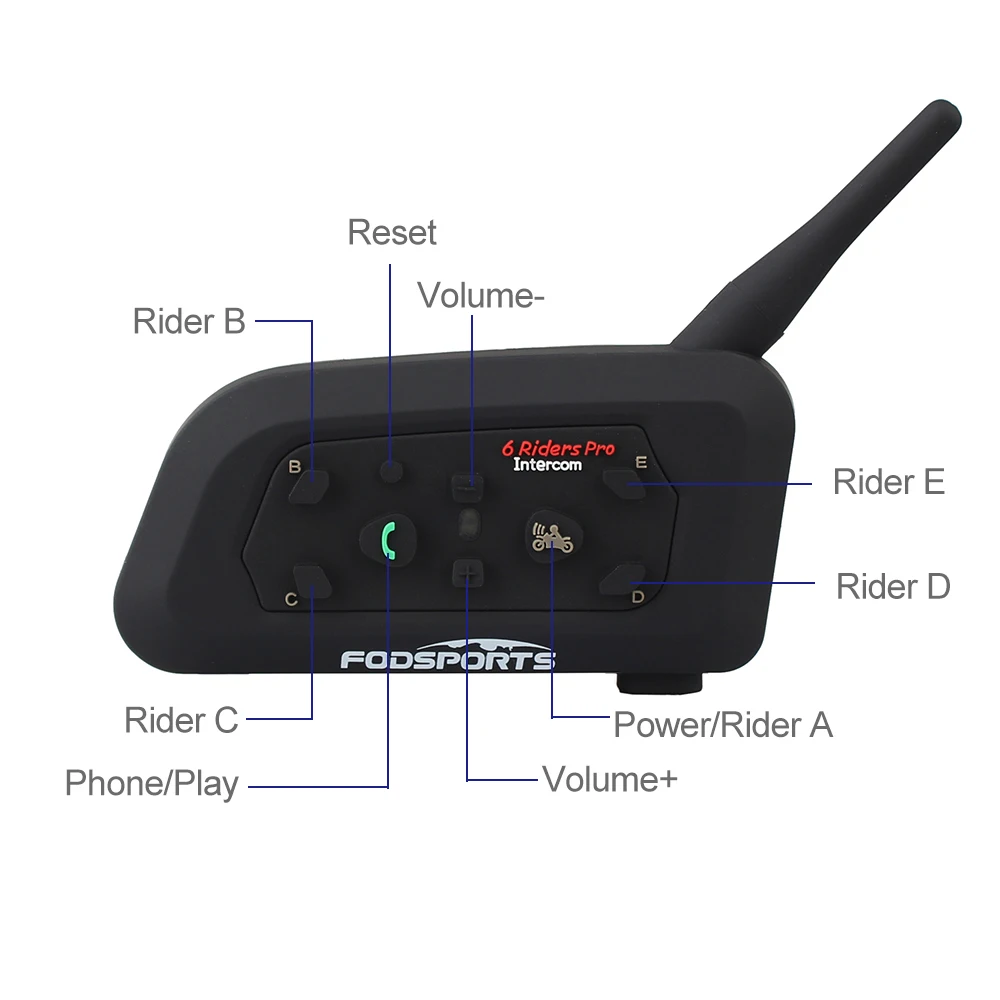 2 шт V6 Pro Multi BT Interphone 1200 м мото rcycle Bluetooth Шлем Интерком intercomunicador мото гарнитура для 6 езды IPX5 MP3 gps