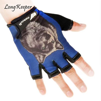 

Long Keeper Men Women Sport Gloves Semi Finger Hunting Outdoor mittens Animal Wolf Gym Workout Breathable gants moto G75