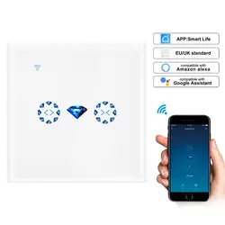 Умный Wifi сенсорный занавес переключатель мобильное приложение управление Поддержка Alexa Google Home для Электрический моторизованный занавес