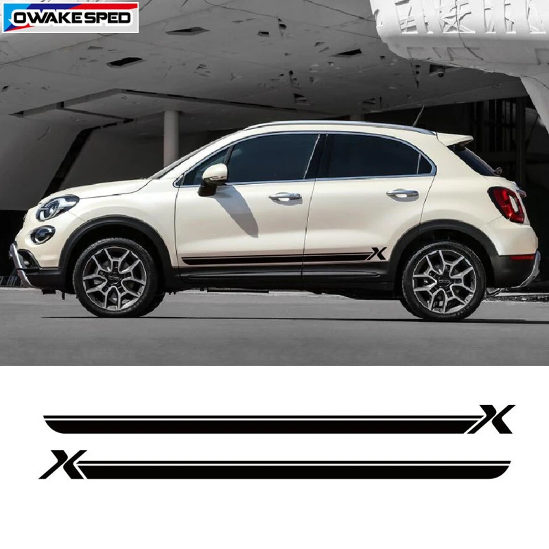 Для Fiat 500X Sport Stripes Автомобильная дверь боковая юбка наклейка авто боди Декор Наклейка s креативная виниловая наклейка авто аксессуары