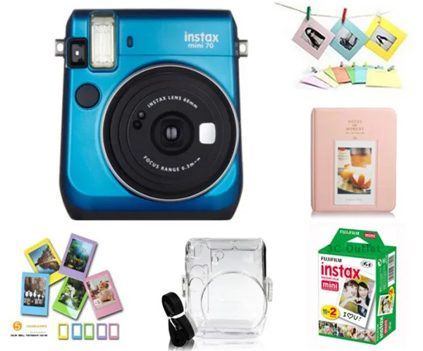 Fujifilm Instax Mini70 камера и аксессуары, Fuji мгновенная Мини пленка+ прозрачный чехол сумка+ фотоальбом+ рамки для пленки+ рамки для декора стен