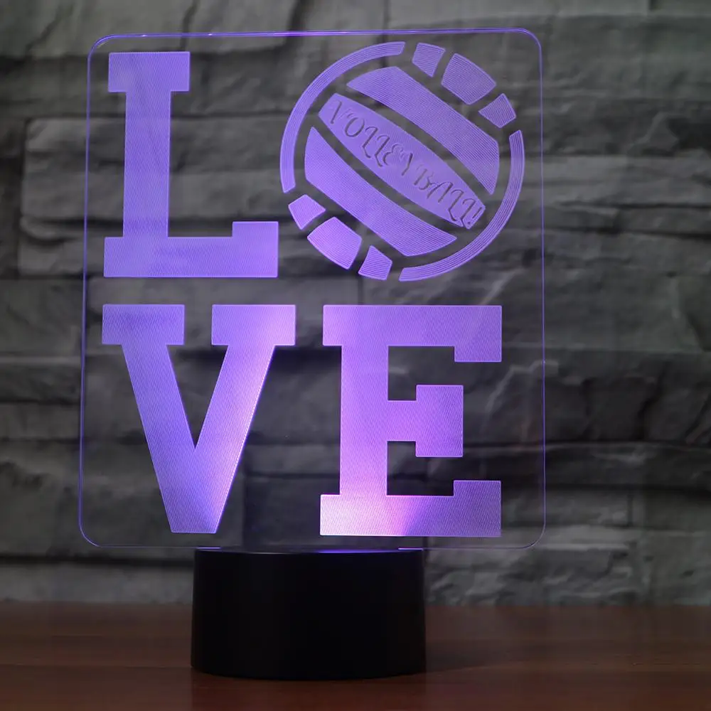 Us 12 1 32 Off Love 3d Lamp Led 7 Color Change Sensor Remote Letter 3d Night Light Home Room Decoration Desk Lamp Best Child Gift In Led Night