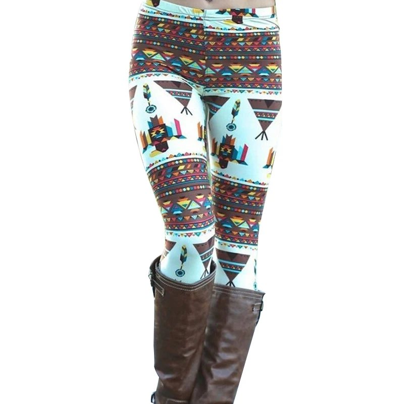 LNRRABC женские зимние рождественские обтягивающие Стрейчевые штаны средней длины до щиколотки с принтом, девять штанов, женская одежда и аксессуары