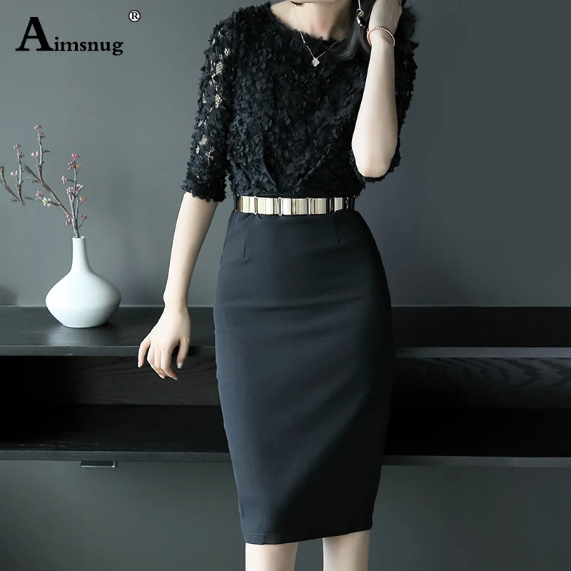

Fashion Splice Summer Women Bodycon Dresses Elegant Retro Party Night Seven-quarter Sleeve Female The Dress Festa Robe Femme