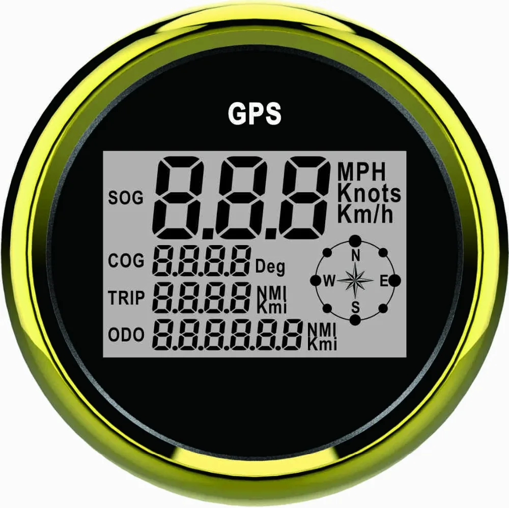 Лодка яхты 85 мм Цифровой GPS Спидометр Одометр 0-999 узлов 12 В 24 В с подсветкой