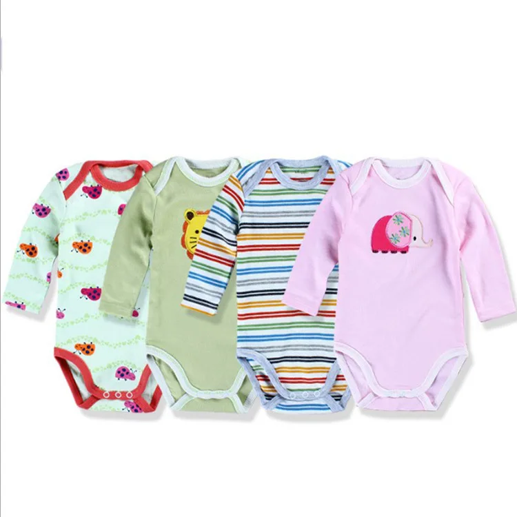 

Infant Girl and Boy 5 Pieces/ Pack Embordinary Animal Cartoon Jumpsuit for Autumn Winter 4-24M Bebe Cotton Long Sleeve Bodysuit