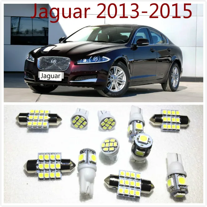11 set White LED Lights Interior Package Map Dome For Jaguar XF 2013
