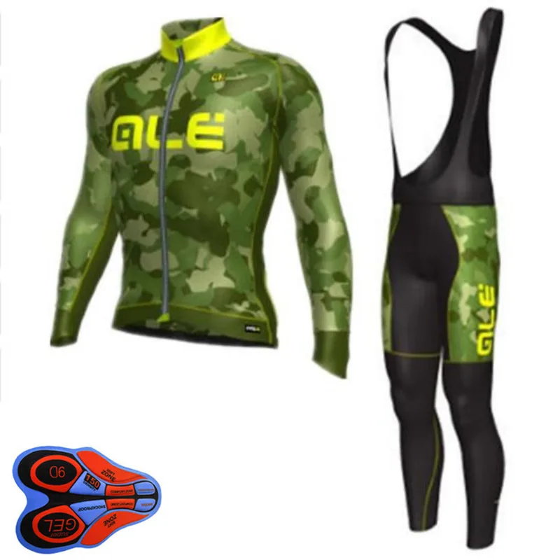 2018 team ALE Cycling Jersey set Bike Clothing Long sleeves breathable