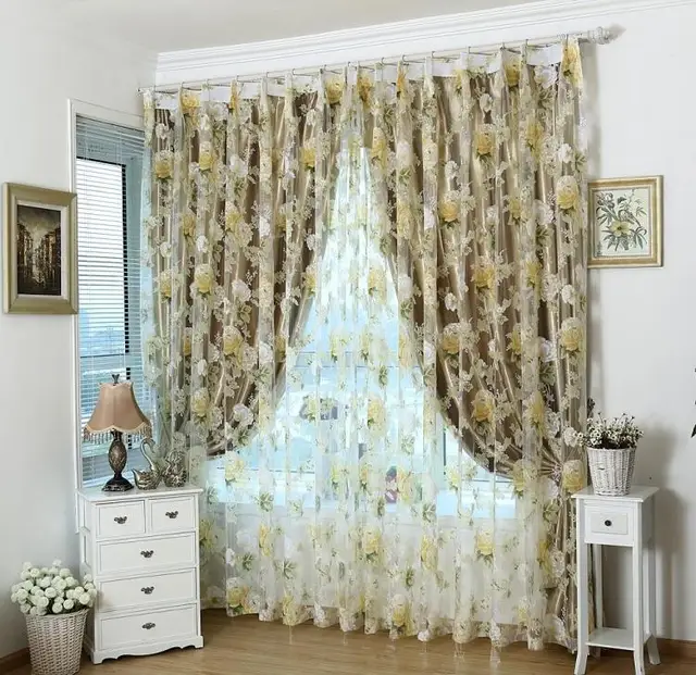 Mode romantische tule voor windows luxe translucidus sheer gordijnen ... Mode romantische tule voor windows luxe translucidus sheer gordijnen ...