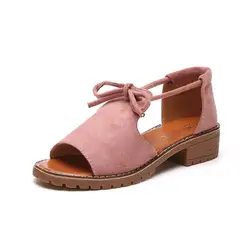 2018 квадратных сандалии на каблуке Для женщин крест сандалии на ремнях Женская летняя обувь Instagram модные, пикантные сандалии сезон лето