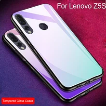 Тонкий силиконовый чехол белого цвета для lenovo Z5S z5s с градиентом, жесткая задняя крышка из закаленного стекла для lenovo Z5S, чехол s Shell