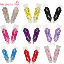 Разноцветные Дешевые Бисерные кружевные перчатки без пальцев черного, белого или цвета слоновой кости, свадебные перчатки, аксессуары для невесты