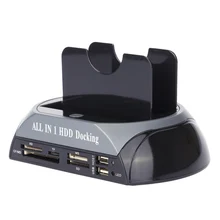 2.5″ 3.5″ SATA/IDE HDD SSD 2-Dock Dual Bay Hard Drive Docking Station e-SATA Card Reader USB Hub HDD Enclosure for desktop pc
