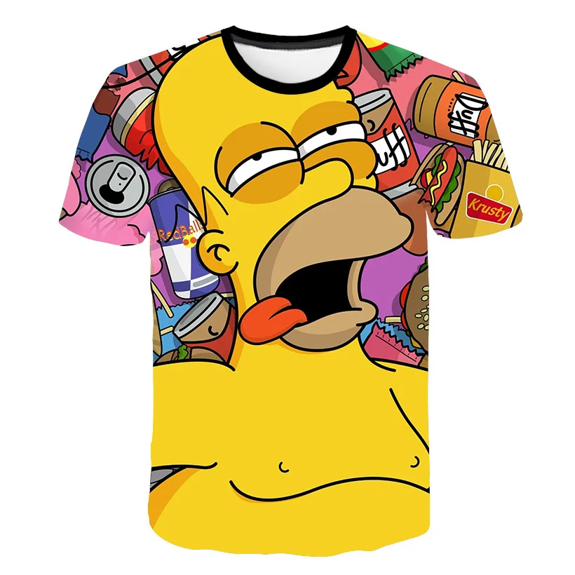 Новейшая одежда, принт Симпсоны, 3d футболка для мужчин и женщин, Повседневная забавная футболка с рисунком Харадзюку, уличная одежда