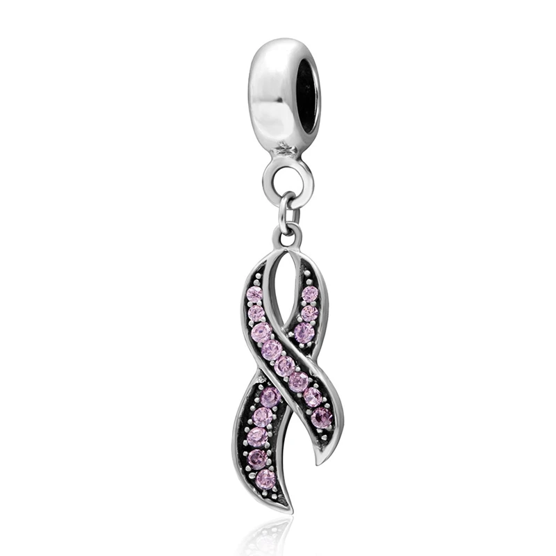 Authentic 925 Sterling Silver Breast Cancer Awareness Pink Ribbon