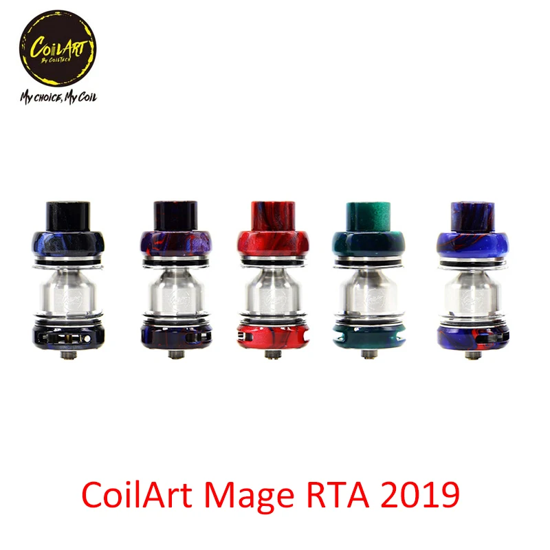 

New Coilart Mage RTA 2019 Resin 25mm Vaporizer 4.5ml Capacity Atomizer Bubble Tube electronic cigarettes vs Zeus rta dead rabbit