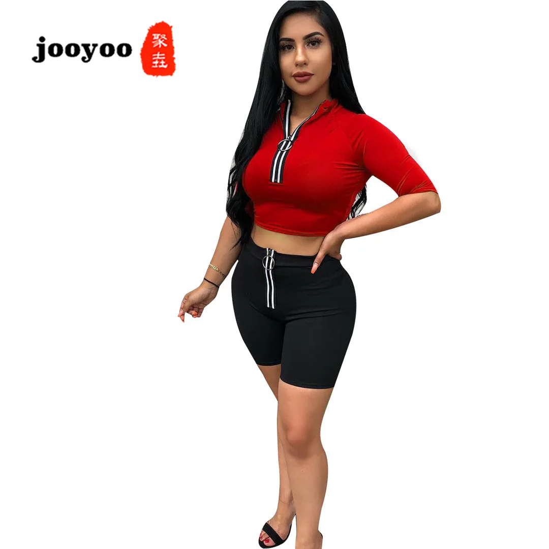 

Summer Hot Women's Solid Color Sleeves Reflective Zipper Pants Suit Two Piece Set Top and Pants Women Outfits Two Piece Sets