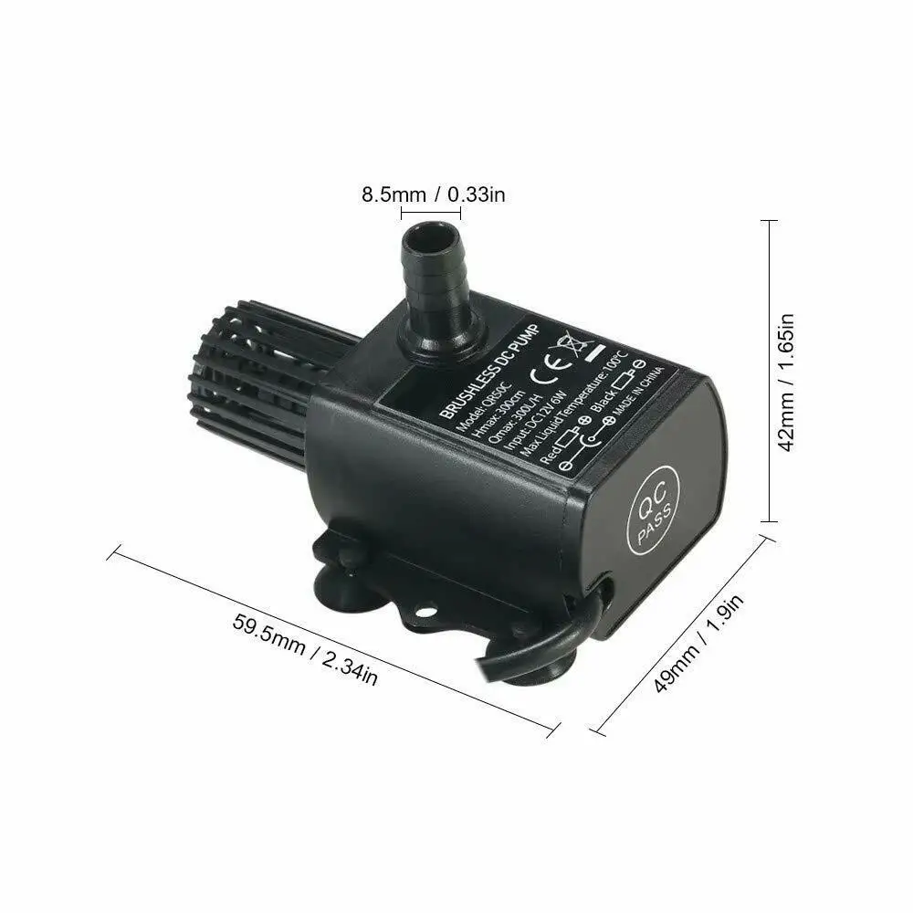 

Waterproof DC12V Mini Brushless Water Pump For Circulating 6W QR50C Camper Caravan Motorhome Boat Garden Home