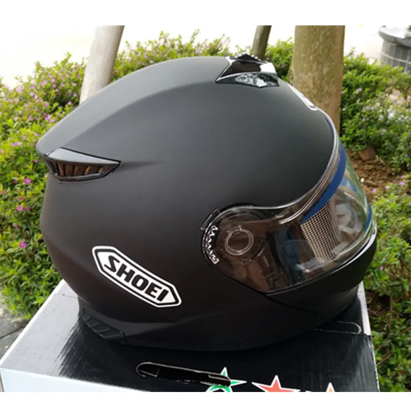 Флип-ап мотоциклетный шлем полный шлем мотоциклетный шлем ATV шлем безопасность двойной объектив матовый черный, Capacete