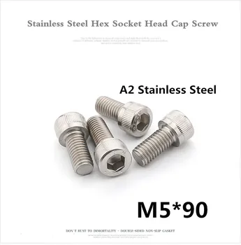 

100pcs/lot DIN912 M5*90 A2 Stainless Steel Hex Socket Head Cap Screw
