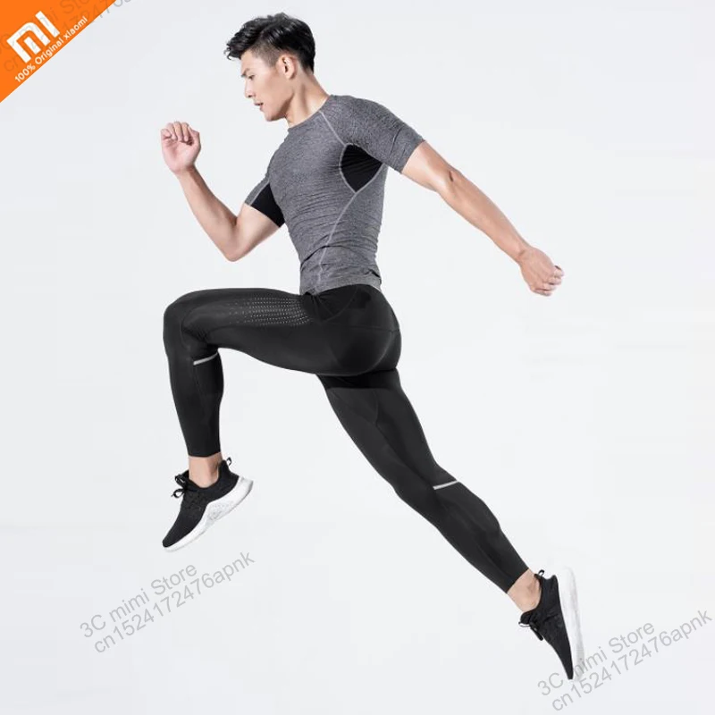 Xiaomi mijia Высокие эластичные спортивные компрессионные брюки профессиональные спортивные брюки быстросохнущие дышащие Светоотражающие Брюки smart