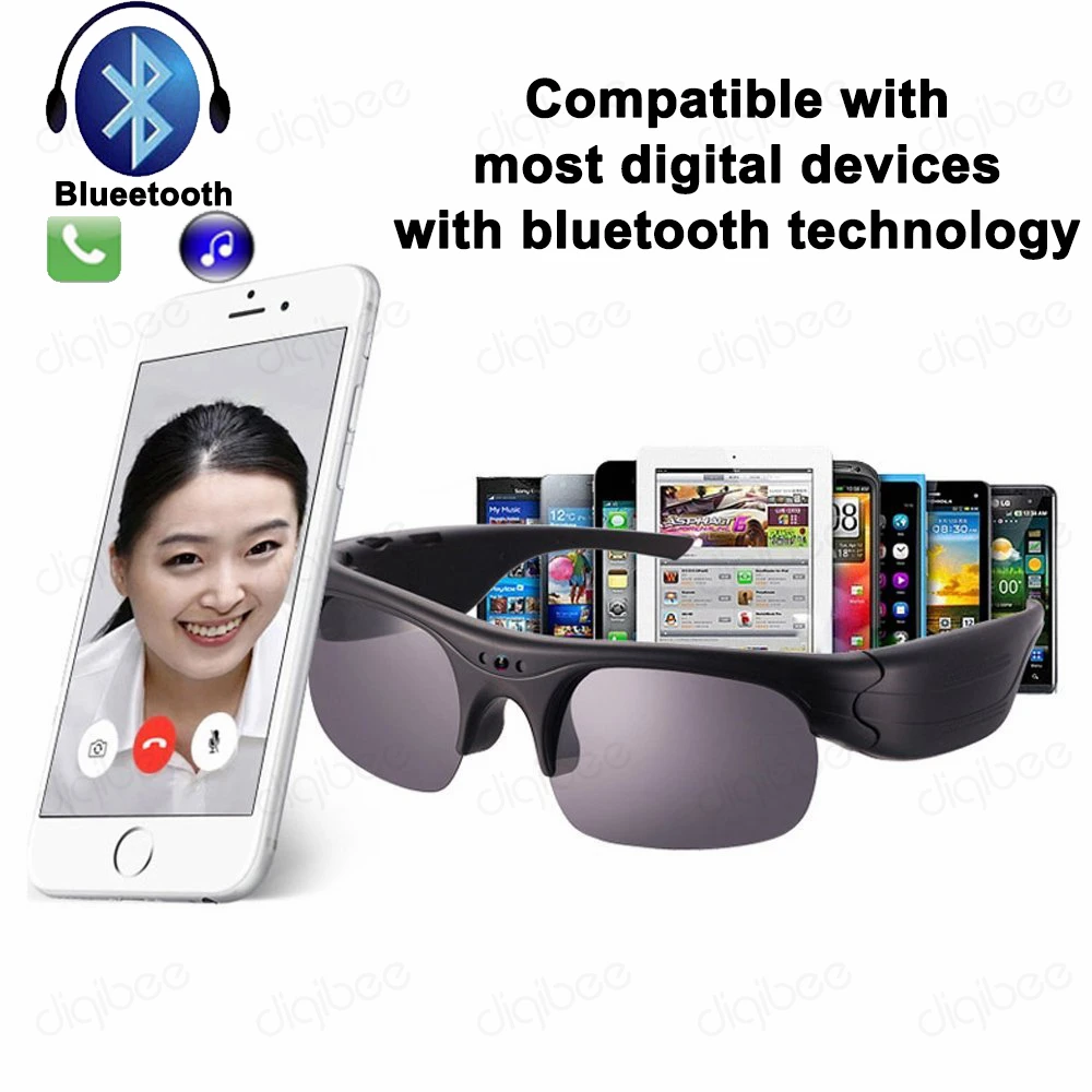 Multi-function Eyewear GSM Cellphone Bluetooth 4.1 Headset FM Radio Glasses Camera Voice Recorder G5 SunGlasses Cellular Phone