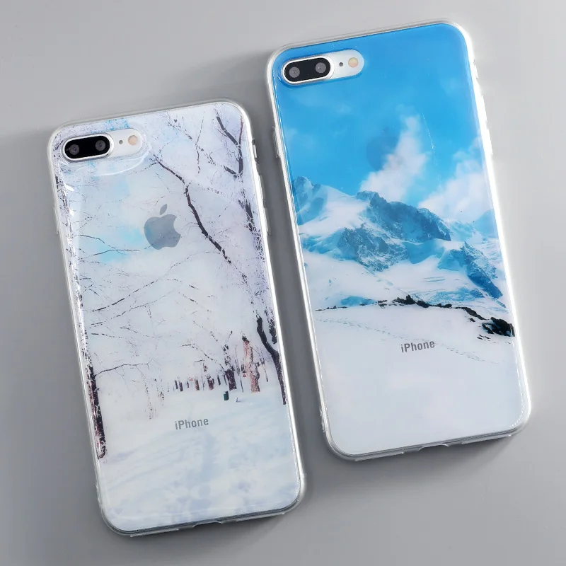 

SoCouple Forest Snow Mountain landscape Scenery Soft TPU Phone Case For iphone 5 5s SE 6 6s 7 7plus 8 8plus Case