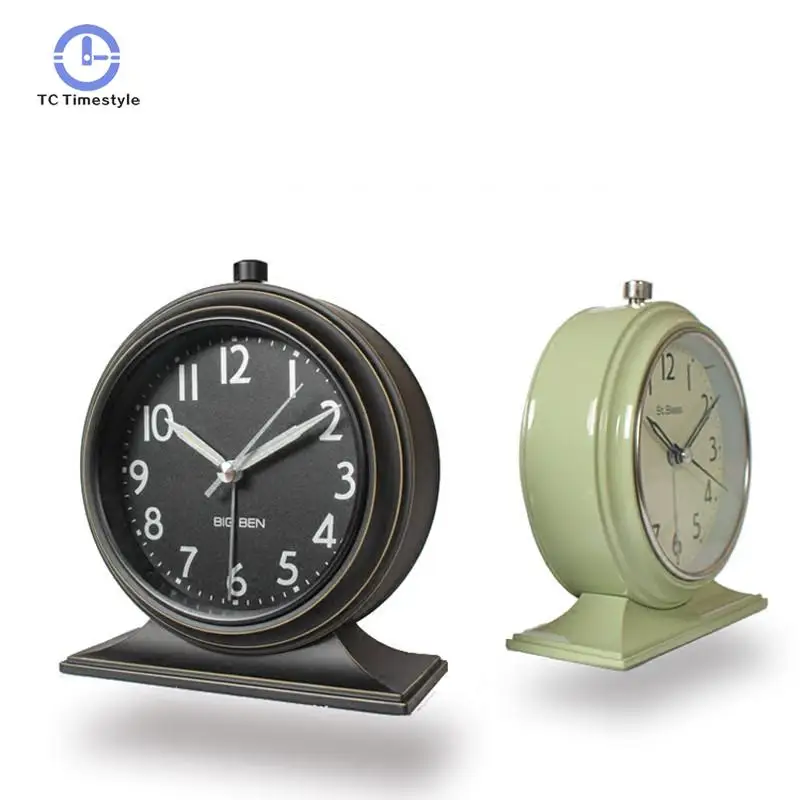 

New Continental Retro Alarm Clock Vintage Mute bedside clock Luminous Simplicity Nostalgic Fashion Bedroom Clock