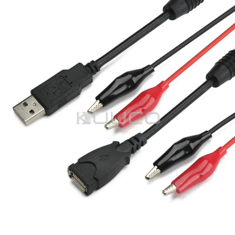 

High quality DC Power Tester Cable USB male and female turn head Alligator Clip Test Lines Alligator Clamp