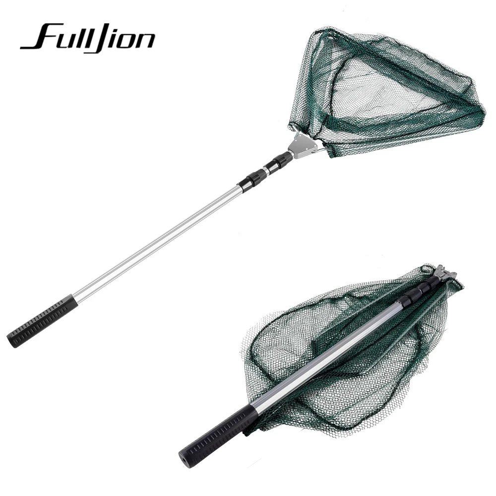 

Fulljion 2.1m Aluminum Alloy Triangle Telescoping Foldable Landing Fishing Net Carp Fishing Tackle Crab Trap Pesca Small Mesh