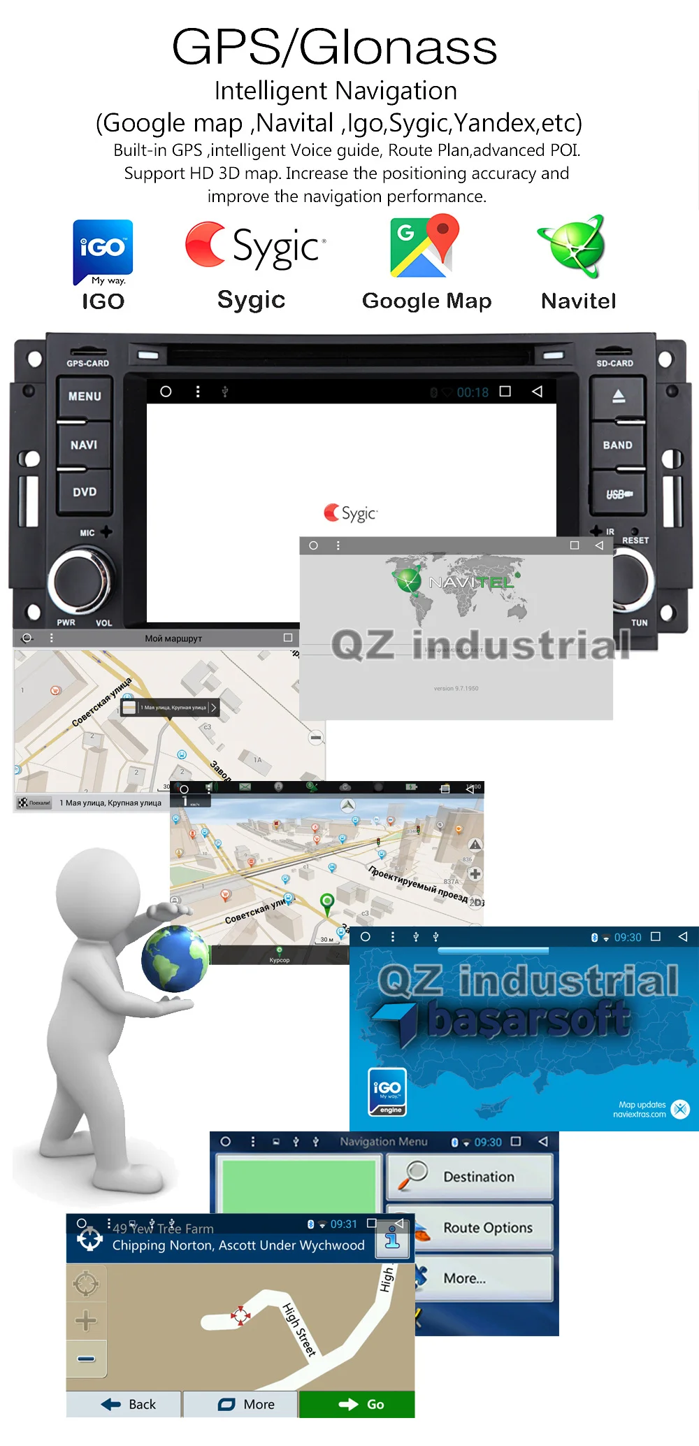 Top QZ industrial 6.2" Android 8.1 car dvd player For JEEP Wrangler Compass Patriot Grand Cherokee Commander Dodge with radio BT map 11