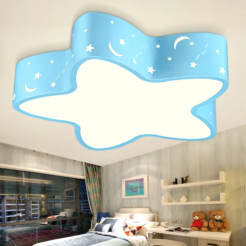 

Modern brief iron children bedroom ceiling light fixture home deco Five-pointed star moon star acrylic LED ceiling lamp
