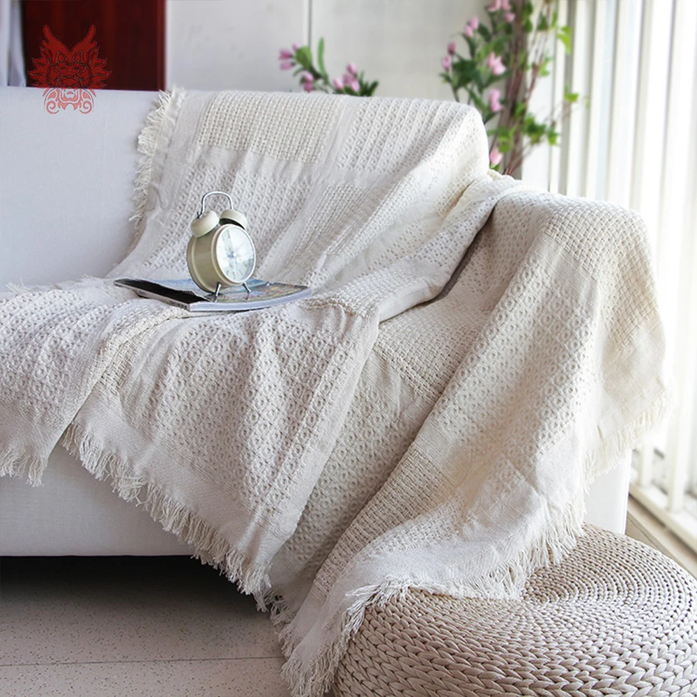 Us 42 91 52 Off 100 Cotton Sofa Towel American Style Vintage Geometric Jacquard Blanket Slip Resistant Cover Sp3852 Free Shipping In