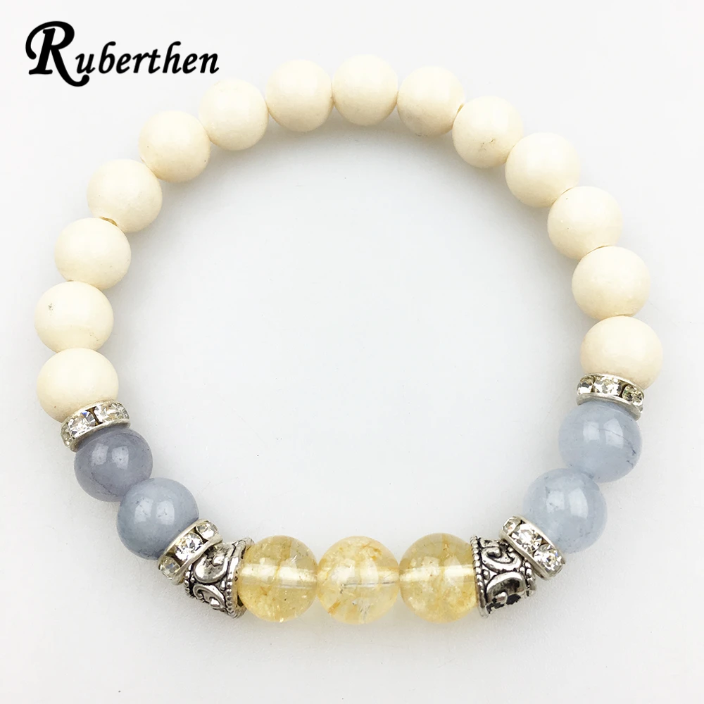 

Ruberthen New 2017 Fashion Men`s Bracelet Trendy Picture Stone Bracelet Design Yellow Crystal High Quality Bracelet Best Gift