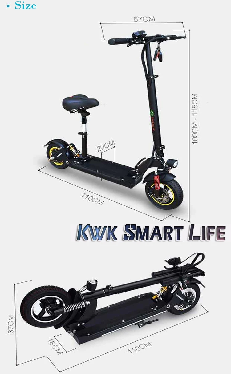 Kwheel H8 800 Вт Мощный электрический скутер 10 дюймов E-scooter