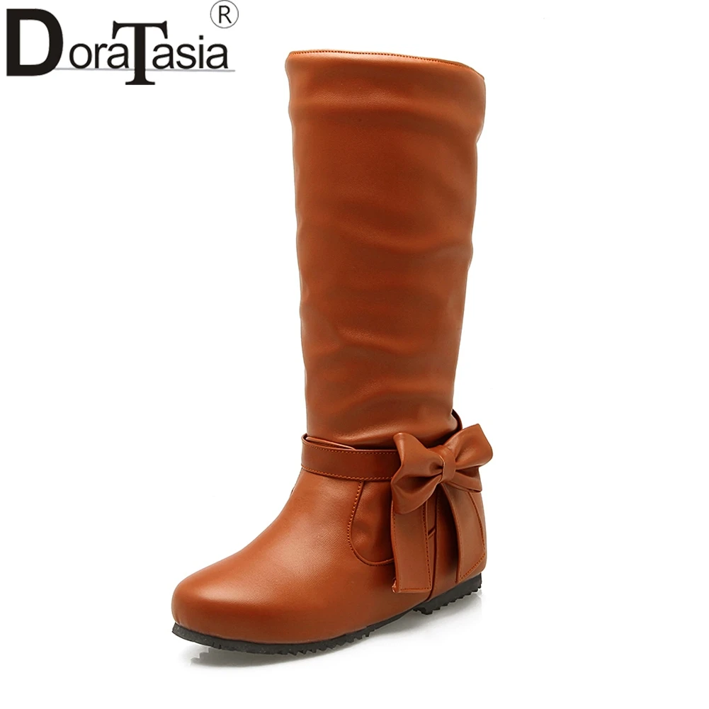 

DORATASIA 2019 Plus Size 30-52 Customized women's Winter Shoes Sweet Bow Winter Boots Shoes Fashion Warm Woman Snow Boots