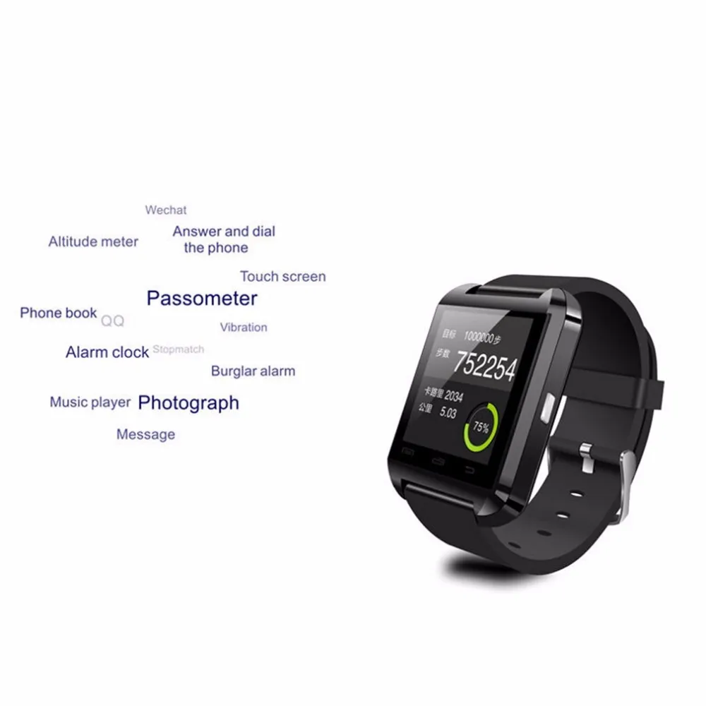 U8 Bluetooth Смарт спортивные часы альтиметр браслет игрок дистанционное управление камера карты для Android дети подарки для детей