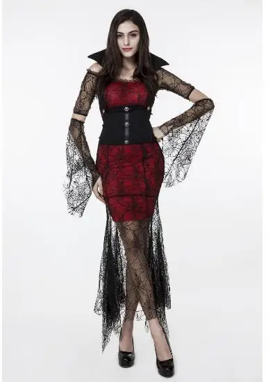 Vrouwelijke Godin Fairy Spider Zwart Vampier Jurk Halloween