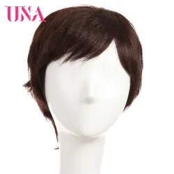 UNA человеческие волосы машинные парики для женщин Remy человеческие волосы 120% плотность прямые парики 6"