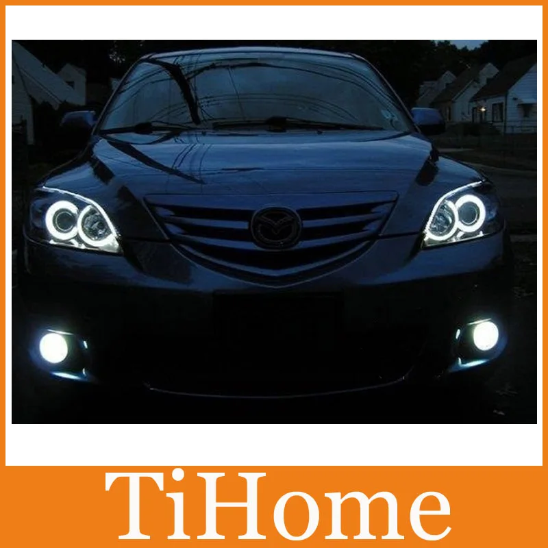 Free Shipping to Russian CCFL ANGEL EYES Kit for MAZDA3 MAZDA 3 CCFL head lights rings