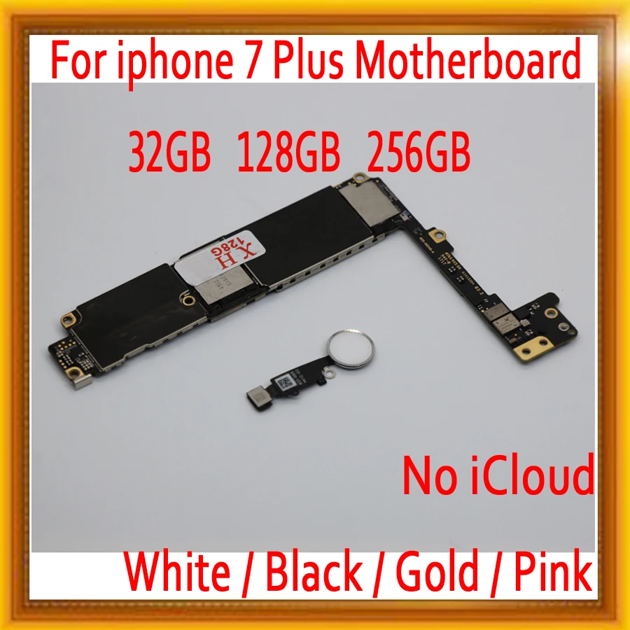 

for iPhone 7 Plus Motherboard with Free iCloud,Original unlocked for iphone 7Plus Mainboard with Touch ID,Black White Gold Pink