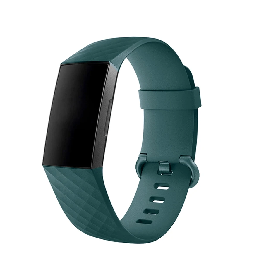 

12 Colors Straps for Fitbit Charge 3 Smartwatch Soft Silicone Diamond Pattern Replacement Band Smart Watch Accessories