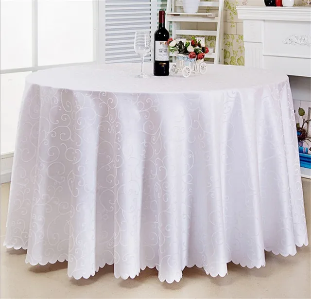 New Pattern Round Polyester print restaurant table cloth jacquard 10pc