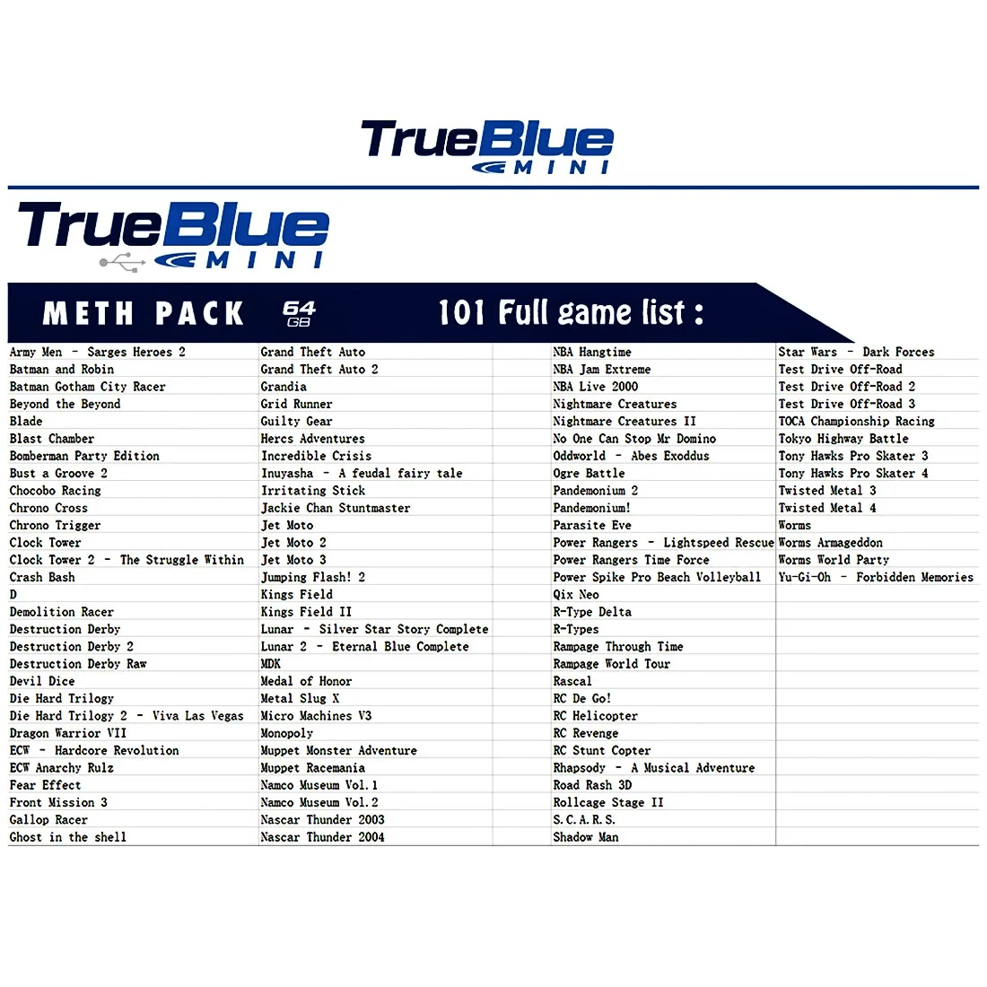 Новое поступление 2019 набор из 101 игр True Blue Mini 64 ГБ + 99 для PlayStation Classic|Запасные части|