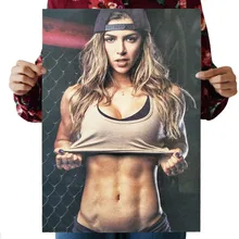 Фитнес для мышц девушка оберточная бумага в винтажном стиле постер из фильма карта домашний декор художественные принадлежности ретро-плакаты и принты