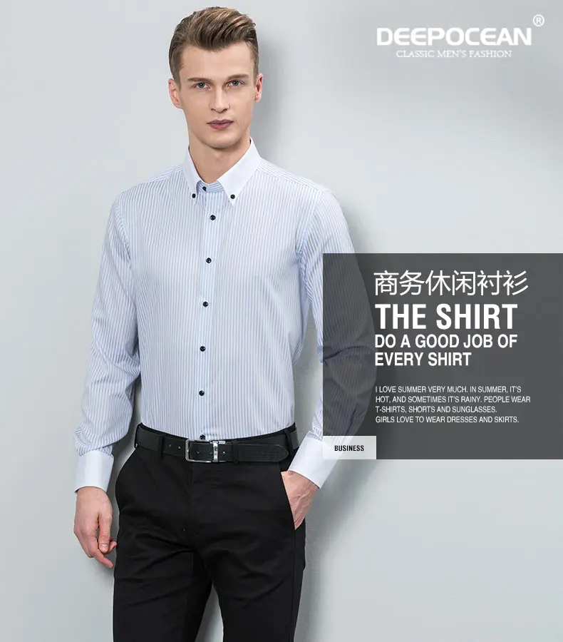 Модная мужская деловая рубашка плюс Размеры Для мужчин рубашки в полоску с длинным Для мужчин повседневная хлопковая рубашка Hombres Camisas Camisa