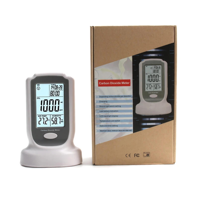 

GM8802 Handheld portable Carbon Dioxide Detector CO2 Meter LED Backlight Display with Sound-light alarm setting