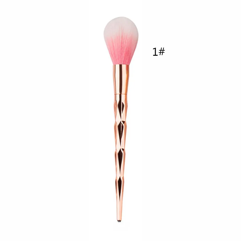 1pcs Rose gold Diamond makeup brushes Foundation Blending Power Eyeshadow Contour Concealer Blush Cosmetic Beauty Make up Tool - Handle Color: 1