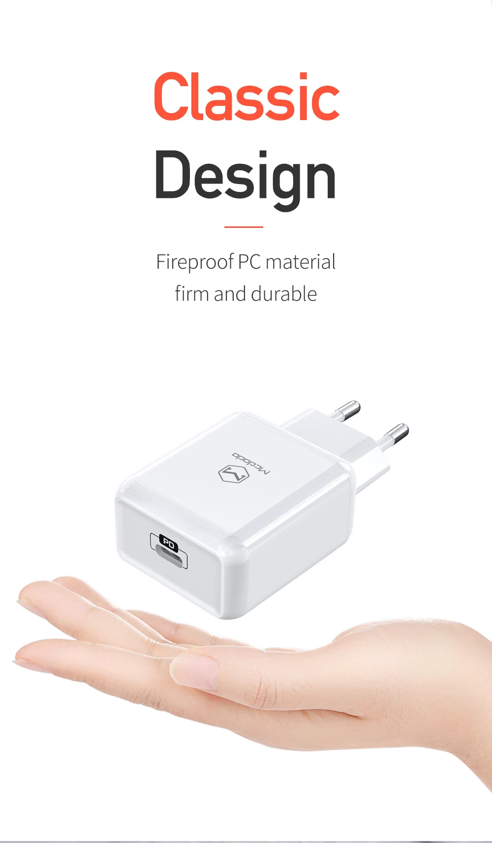 Mcdodo EU/US/UK usb type C PD 3,0 зарядное устройство 18 Вт Быстрая зарядка для MacBook iPhone 11 samsung Xiaomi huawei Quick Charge 4,0 адаптер