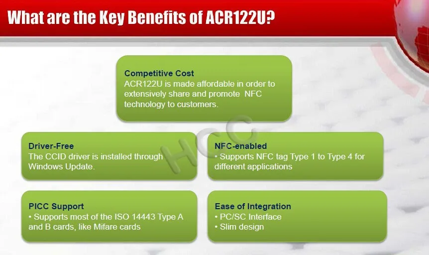 Цена Пакетная NFC ACR122U rfid, смарт-карты usb Порты и разъёмы smart card reader и писатель с бесплатным SDK